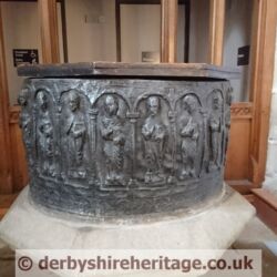 St Oswald's Norman lead font